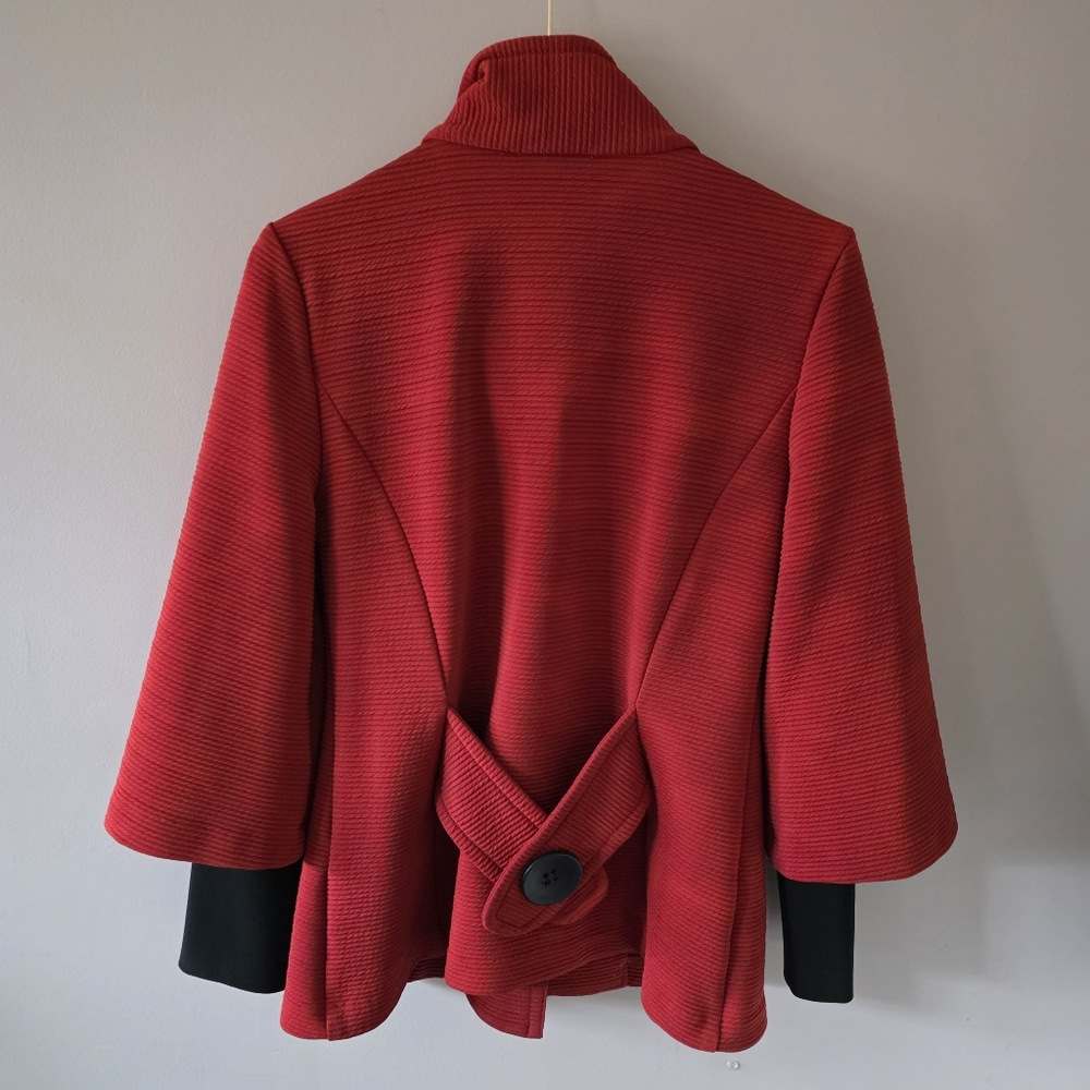 Joseph Ribkoff 10 Modern Contemporary Abstract Ribbed Pique Knit Swing Blazer - Picture 10 of 15